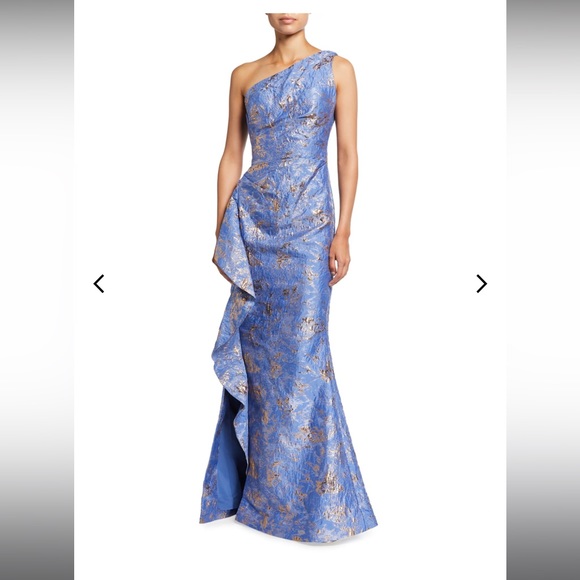 Teri Jon by Rickie Freeman Jacquard One Shoulder Gown Size 4. New with tags! - Picture 1 of 6